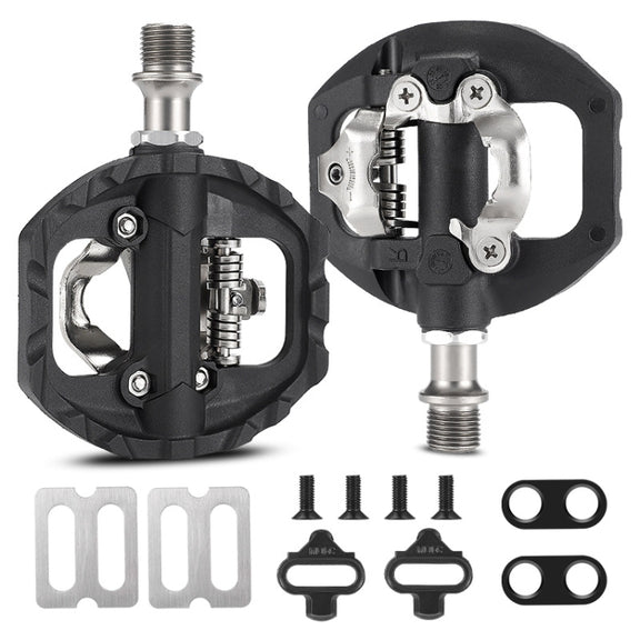 WEST BIKING Mountain Bike Aluminum Alloy Bearing Single-sided Self-locking Pedal(Black)