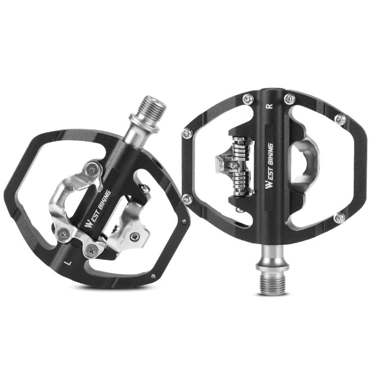 WEST BIKING Mountain Bike Dual-purpose Self-locking Aluminum Alloy Pedals(Black) - free shipping - PMc TechLife - Order now!