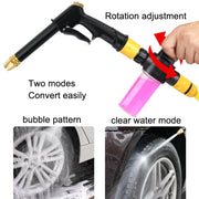 High Pressure Car Wash Hose Telescopic Watering Sprinkler, Style: H2+3 Connector+15m Tube