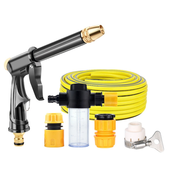 High Pressure Car Wash Hose Telescopic Watering Sprinkler, Style: H2+3 Connector+25m Tube+Foam Pot