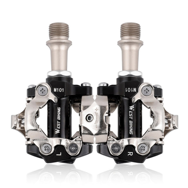 WEST BIKING Mountain Bike Self-locking Bearing Lock Pedal Riding Accessories(Black)