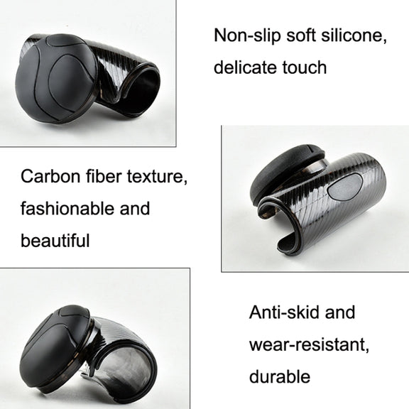 2PCS Automotive Silicone Bearing Steering Wheel Booster(Black)