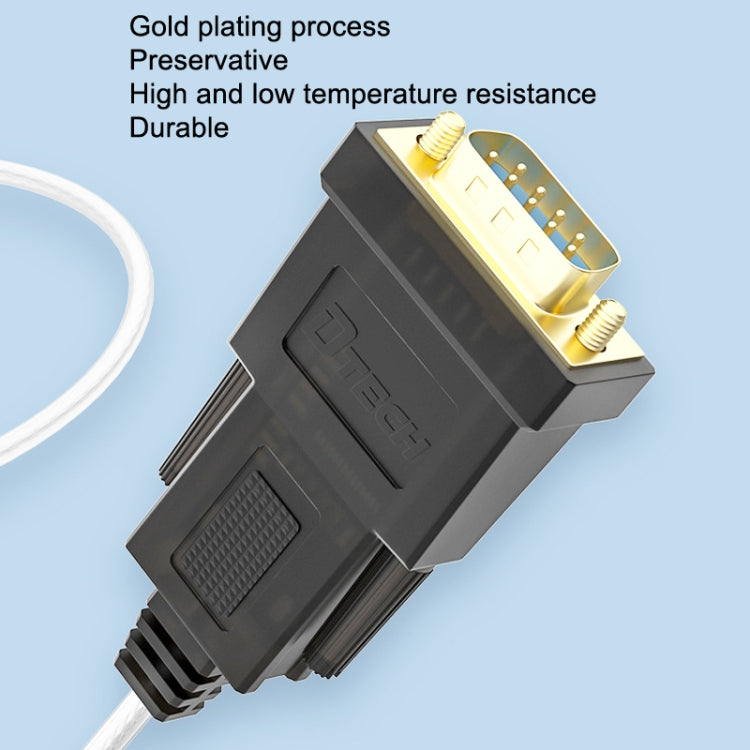 DTECH DT-5002F 1m USB To RS232 Serial Line DB9 Needle COM Port