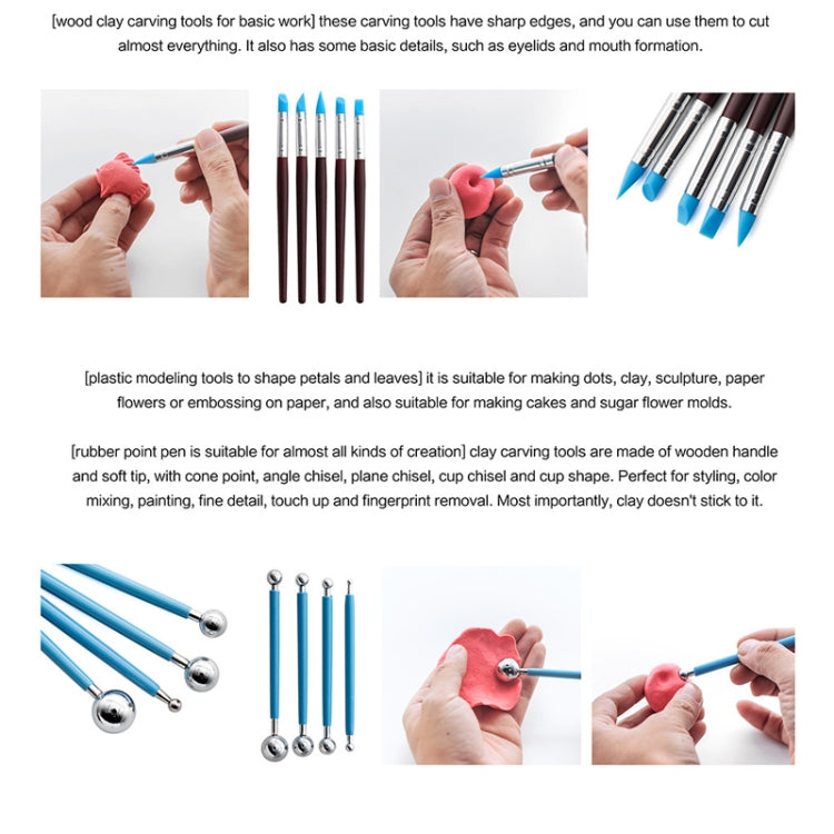 32 In 1 Pottery Tool Set Pottery Clay Stone Carving Knife DIY Clay Combination Tool - Burin &Cutting Knife by PMC Jewellery | Online Shopping South Africa | PMC Jewellery | Buy Now Pay Later Mobicred