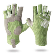 Ice Silk Half Finger Fishing Gloves Sunscreen  Riding Gloves, Size:  Free Size(Youth Green)