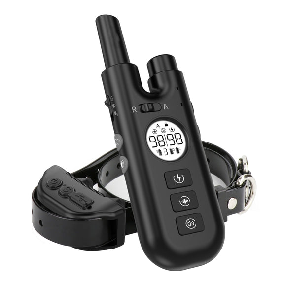 Intelligent Remote Control Dog Trainer Automatic Barking Stop Collar(Black)