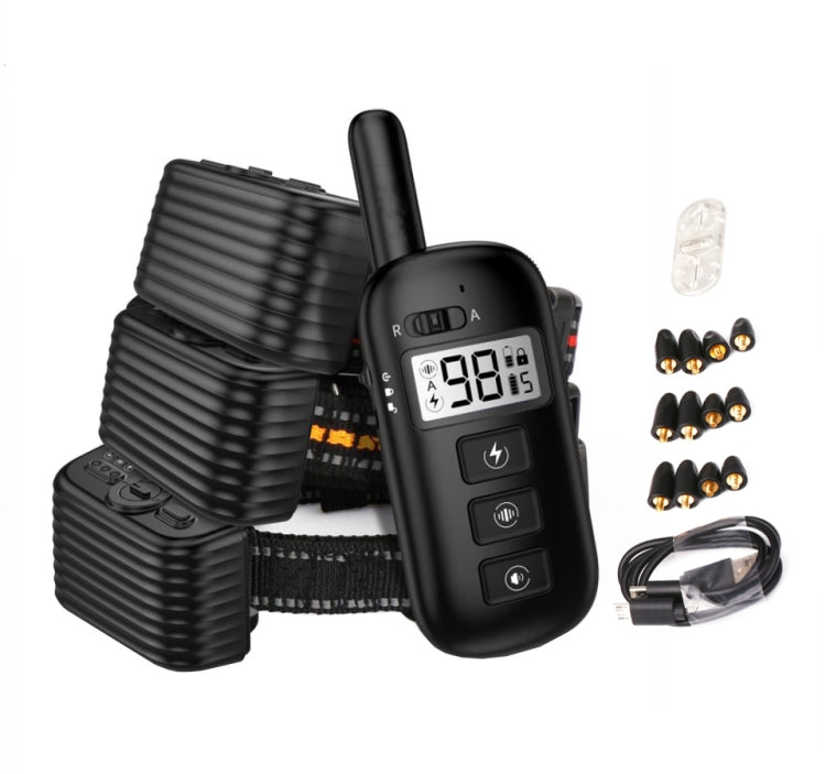Remote Control Trainer Dog Collar Automatic Bark Stop Device, Specification: 1 Drag 1 (Orange)