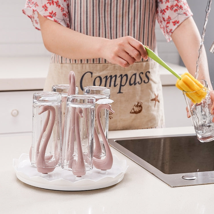 Home Portable Drainer Cup Holder With Rotatable Tray, Specification: Four Cups(Light Pink) - Shelf by PMC TechLife | Online Shopping South Africa | PMC TechLife | Buy Now Pay Later Mobicred