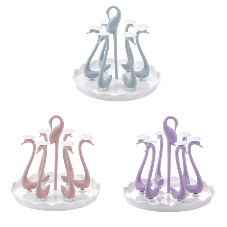 Home Portable Drainer Cup Holder With Rotatable Tray, Specification: Six Cups(Purple) - Shelf by PMC TechLife | Online Shopping South Africa | PMC TechLife | Buy Now Pay Later Mobicred