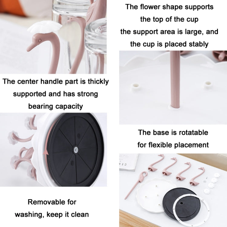 Home Portable Drainer Cup Holder With Rotatable Tray, Specification: Six Cups(Purple)