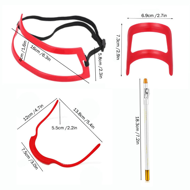 2 Sets Beard Styling Board Shaving Barber Tools, Style: Shape Ruler+Pen