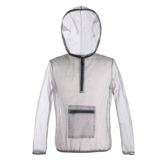 Jungle Expedition Breathable Insect-proof Jacket With Hood Anti-bite Mesh Gauze Cloth, Size: XL