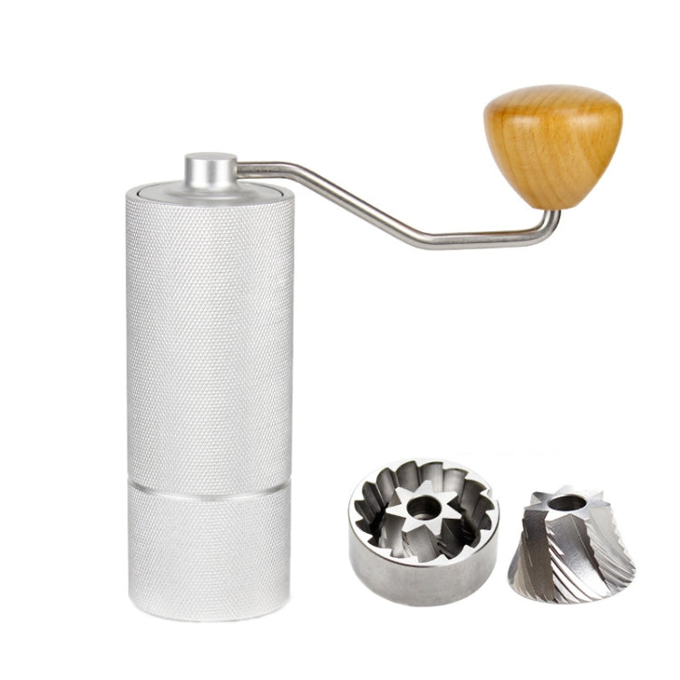 CNC Stainless Steel Hand Crank Coffee Bean Grinder, Specification: Seven Corner Silver - free shipping - PMC TechLife - Order now!