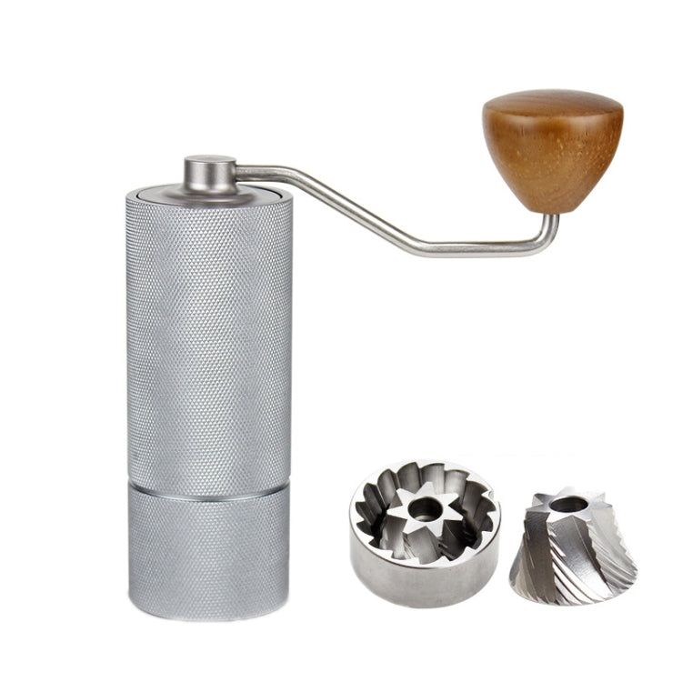 CNC Stainless Steel Hand Crank Coffee Bean Grinder, Specification: Seven Corner Gray - free shipping - PMC TechLife - Order now!