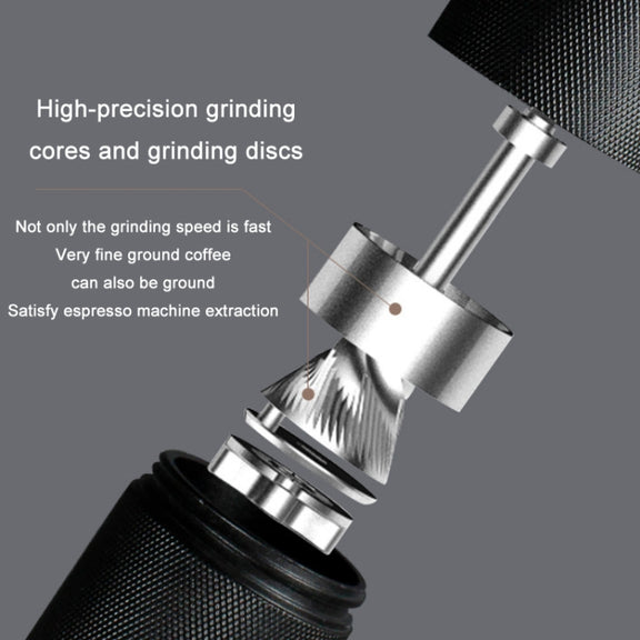 CNC Stainless Steel Hand Crank Coffee Bean Grinder, Specification: Seven Corner Gray