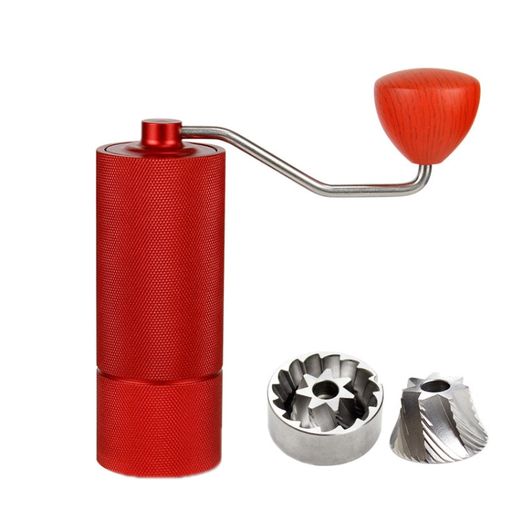 CNC Stainless Steel Hand Crank Coffee Bean Grinder, Specification: Seven Corner Red - free shipping - PMC TechLife - Order now!