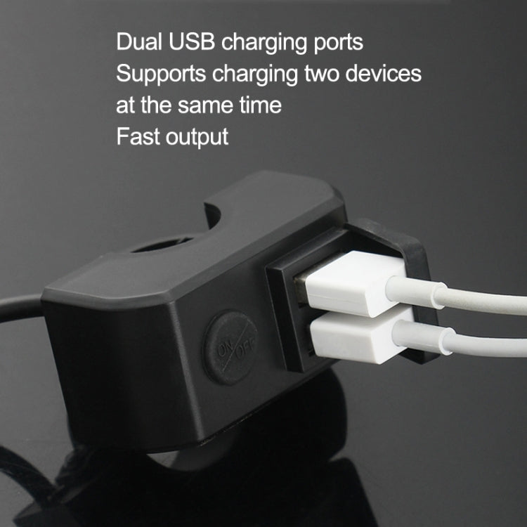 Motorcycle Dual USB Mobile Phone Charger 5V 3A Fast Charging(Black) - Battery Charger by PMC TechLife | Online Shopping South Africa | PMC TechLife | Buy Now Pay Later Mobicred