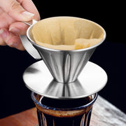 Double-layer Stainless Steel Pour-over Coffee Filter, Size: Small