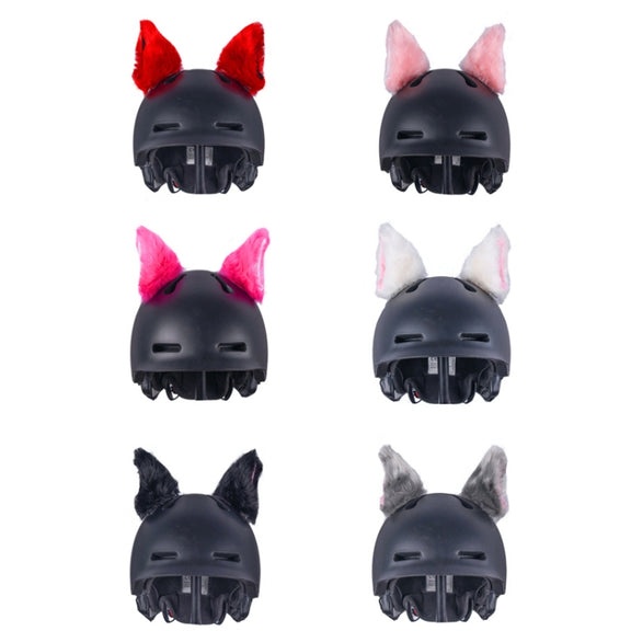 4PCS Motorcycle Plush Ear Helmet Decoration(Black)