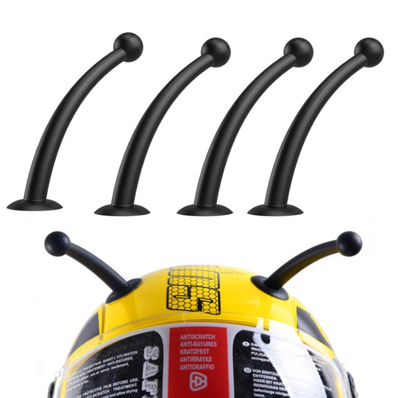 4PCS Motorcycle Helmet Soft Silicone Tentacle Sucker Decoration(Black)