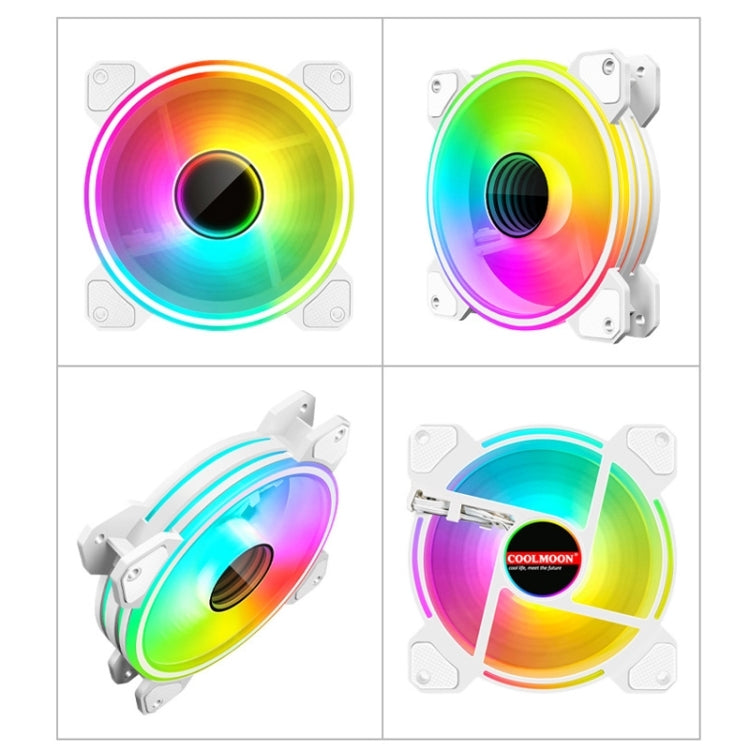 COOLMOON 12cm Infinity Lens Computer Cooling Fan PWM ARGB Chassis Cooling Fan(Black) - free shipping - PMC Jewellery - Order now!