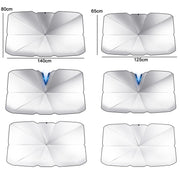 Car Windshield Telescopic Folding Thermal Insulation Parasol, Size: Large+2 PCS Side Sun Block