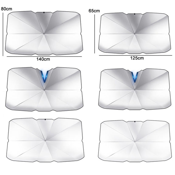 Car Windshield Telescopic Folding Thermal Insulation Parasol, Size: Silver Coated Small