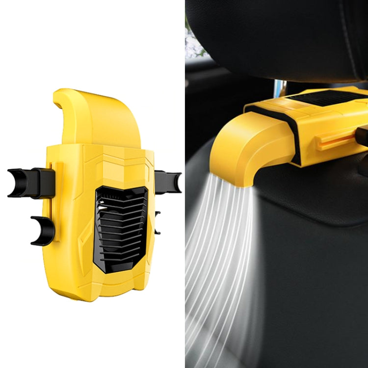 F415 Car Multifunctional Seat Back USB Fan(Yellow) - Heating & Fans by PMC TechLife | Online Shopping South Africa | PMC TechLife | Buy Now Pay Later Mobicred