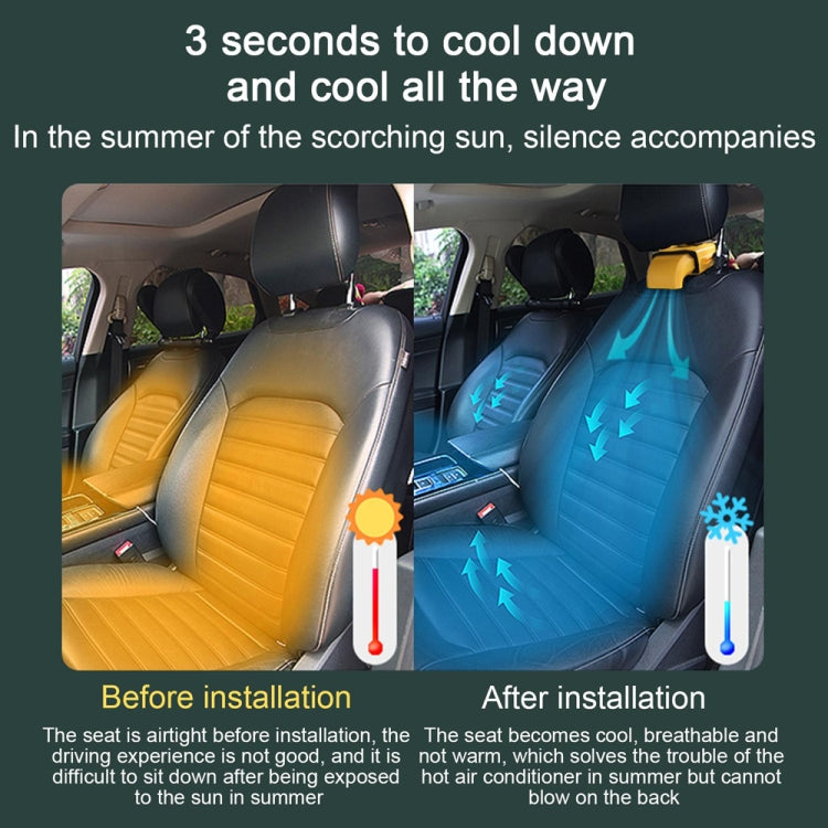 F415 Car Multifunctional Seat Back USB Fan(Yellow)