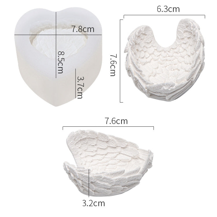 Heart Shaped Angel Wings Silicone Mold Baking Ice Cream Candle Aromatherapy Mold, Specification: S - Food Molds by PMC TechLife | Online Shopping South Africa | PMC TechLife