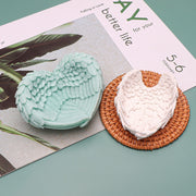 Heart Shaped Angel Wings Silicone Mold Baking Ice Cream Candle Aromatherapy Mold, Specification: S