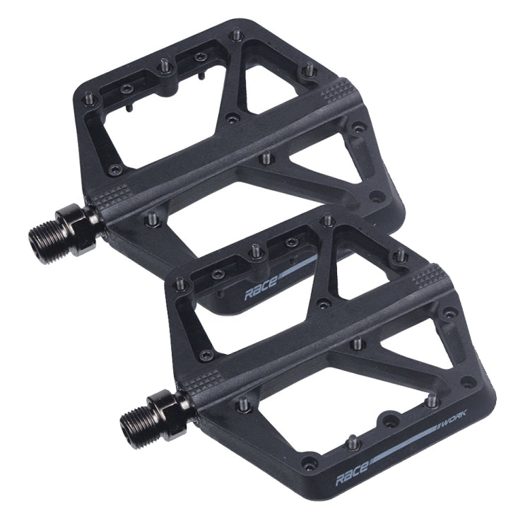 RACEWORK RK66 Mountain Bike Nylon Fiber Pedals(Black) - Pedals by RACEWORK | Online Shopping South Africa | PMc TechLife | Buy Now Pay Later Mobicred