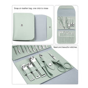 Nail Art Tool Set Nail Clippers Dead Skin Scissors Manicure Tool, Specification: 16 In 1 Pink