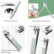 Nail Art Tool Set Nail Clippers Dead Skin Scissors Manicure Tool, Specification: 16 In 1 Pink