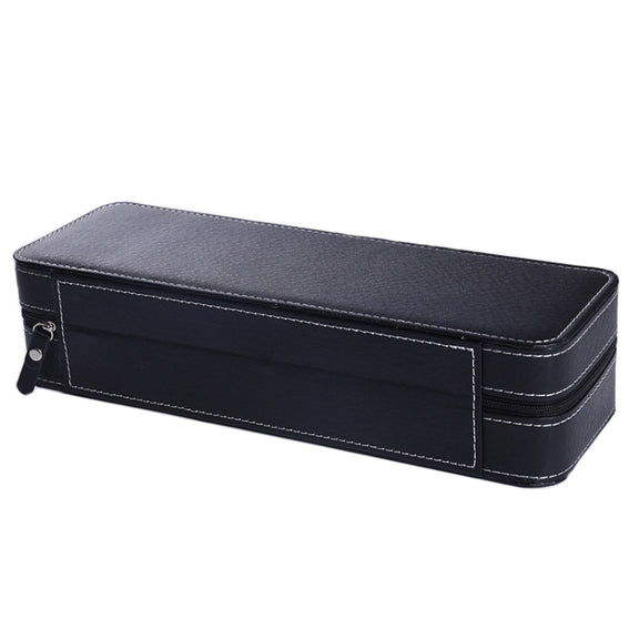 6 Bit Zipper Watch Box Storage Display Box PU Zipper Bag Watch Box(Black)