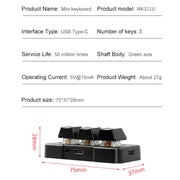 MK321 3 Keys Custom Keys Game Office PS Clip Macro Programming Keypad, Cable Length: 1.5m(Black)