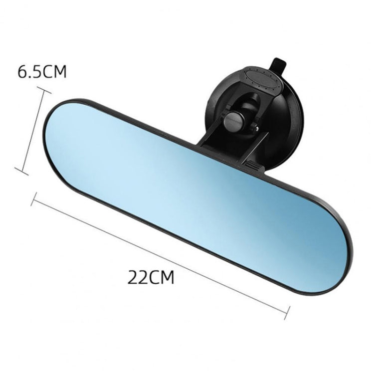 CZC-220 Car Strong Suction Cup Big Vision Flat Rearview Mirror(Blue Mirror) - Interior Mirrors by PMC Jewellery | Online Shopping South Africa | PMC Jewellery | Buy Now Pay Later Mobicred