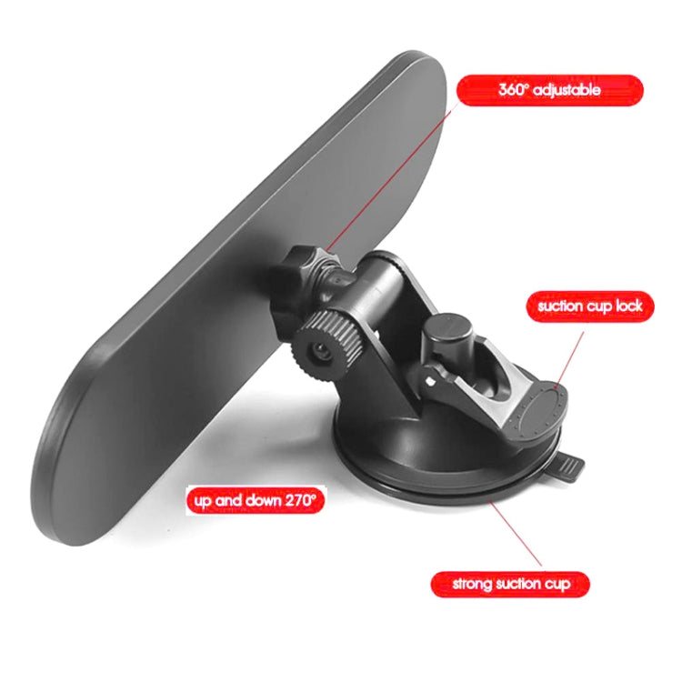 CZC-220 Car Strong Suction Cup Big Vision Flat Rearview Mirror(White Mirror) - Interior Mirrors by PMC TechLife | Online Shopping South Africa | PMC TechLife | Buy Now Pay Later Mobicred