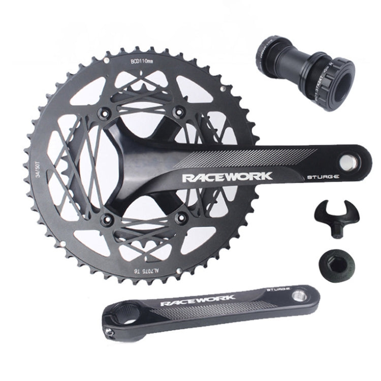 RACEWORK RKRFA Road Bike Aluminum Alloy 22-speed Crankset, Spec: 50-34T with BB - free shipping - PMc TechLife - Order now!