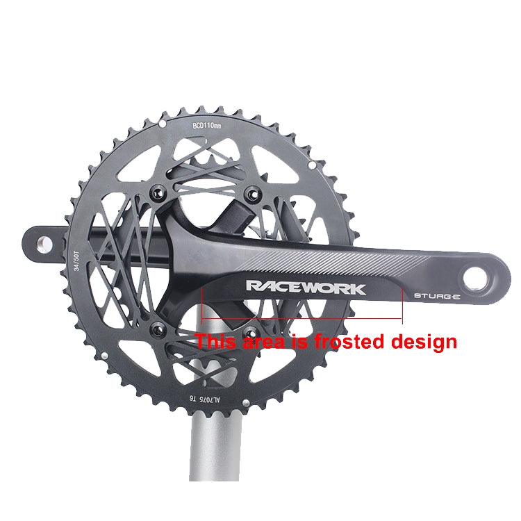 RACEWORK RKRFA Road Bike Aluminum Alloy 22-speed Crankset, Spec: 50-34T with BB
