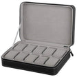 10 Bit Zipper Watch Box Storage Display Box PU Zipper Bag Watch Box(Black) - free shipping - PMC TechLife - Order now!