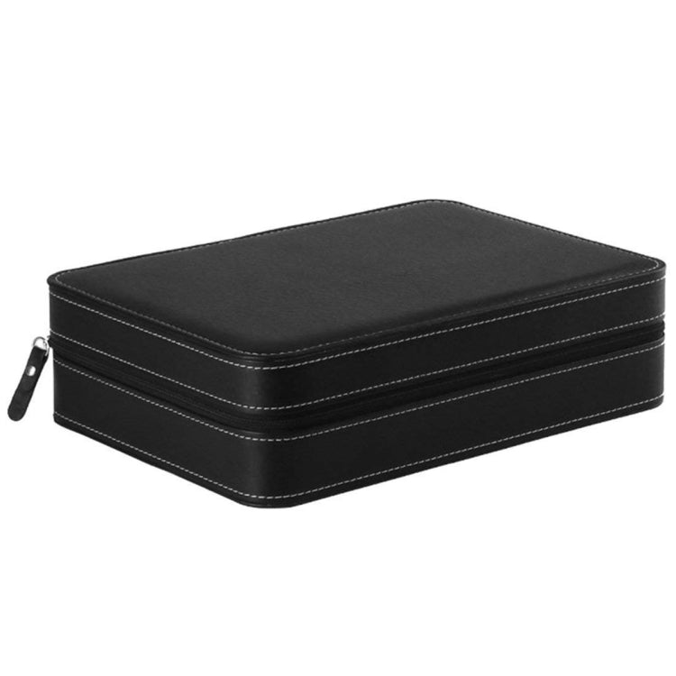 10 Bit Zipper Watch Box Storage Display Box PU Zipper Bag Watch Box(Black)