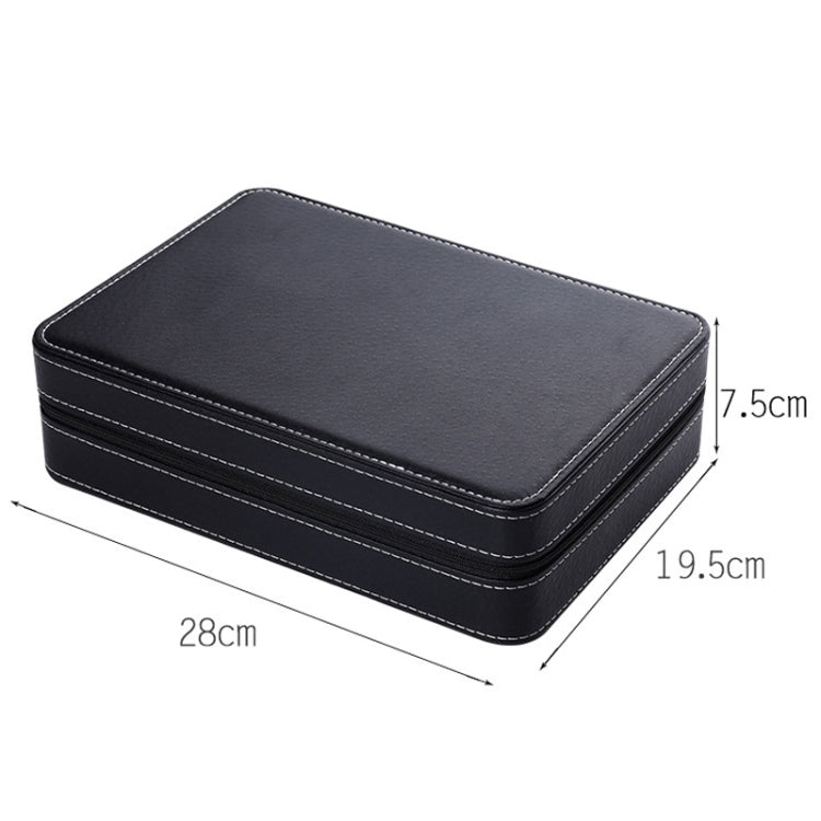 10 Bit Zipper Watch Box Storage Display Box PU Zipper Bag Watch Box(Black) - free shipping - PMC TechLife - Order now!