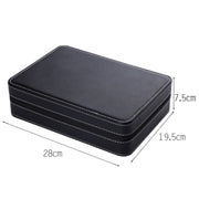10 Bit Zipper Watch Box Storage Display Box PU Zipper Bag Watch Box(Black)