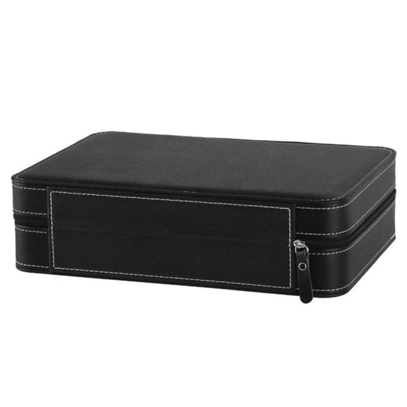 10 Bit Zipper Watch Box Storage Display Box PU Zipper Bag Watch Box(Black)