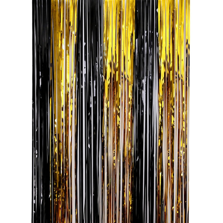 Black And Gold Rain Curtain Festival Party Decoration Props, Size: 1x2M - Holiday Decorations by PMC TechLife | Online Shopping South Africa | PMC TechLife