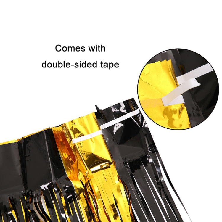 Black And Gold Rain Curtain Festival Party Decoration Props, Size: 1x2M - Holiday Decorations by PMC TechLife | Online Shopping South Africa | PMC TechLife