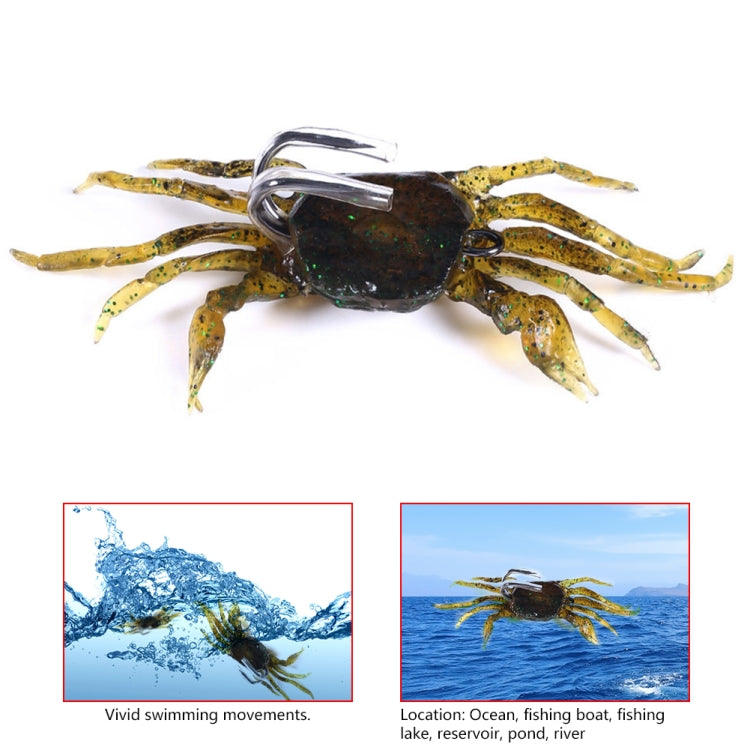 3 PCS HENGJIA SO068 Submerged Crab Hook Anti-hanging Bottom Ice Fishing Bait, Color: 10cm 30g Orange