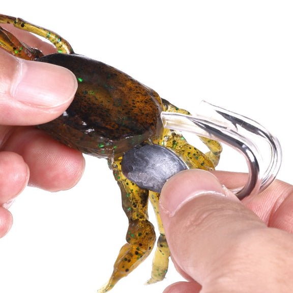 3 PCS HENGJIA SO068 Submerged Crab Hook Anti-hanging Bottom Ice Fishing Bait, Color: 10cm 30g Green