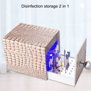 Dustproof Blue Light Disinfection Nail Polisher Storage Box(Pink)